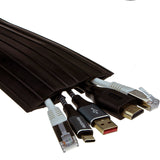 Black Rubber Floor Cable Protector Cover 19 x 9.5mm Inner Channel 4.5m