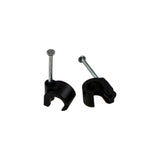 Cable Clip Hook Style  5mm to 7mm Round for Fastenings Cables Black [100 Pack]