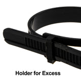 Easy Release Cable Ties 7.6mm x 200mm Releasable Reusable Black [100 Pack]