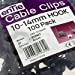 Cable Clip Hook Style 10mm to 14mm Round for Fastenings Cables Black [100 Pack]