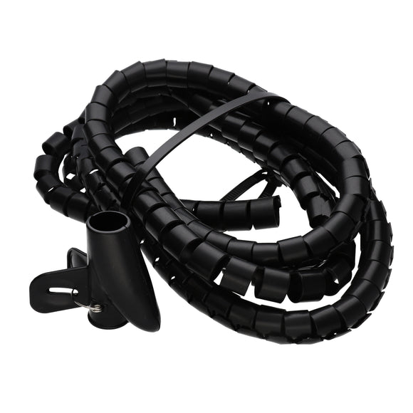 Spiral Cable Tidy Kit 12 to 70mm Cables Home/Office Black 2m & Quick-Fit Tool