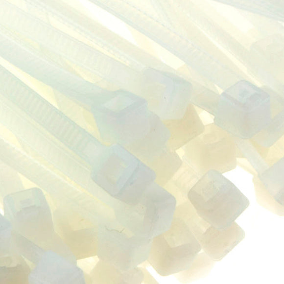 enTie Natural White Cable Ties 2.5mm x 100mm Nylon 66 UL Approved [50 Pack]