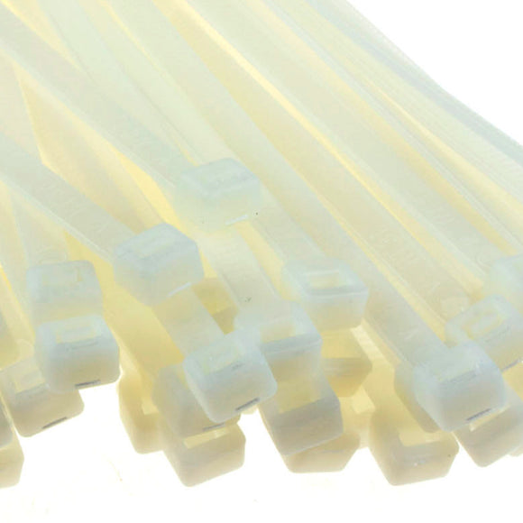 enTie Natural White Cable Ties 4.8mm x 450mm Nylon 66 UL Approved [100 Pack]