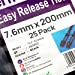 Easy Release Cable Ties 7.6mm x 200mm Releasable Reusable Black [25 Pack]