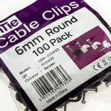 Round Brown  6mm Cable Clips Secure Fastenings Cables [100 Pack]