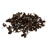 Round Brown  7mm Cable Clips Secure Fastenings Cables [100 Pack]