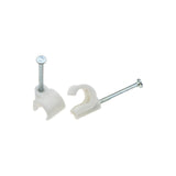 Cable Clip Hook Style  7mm to 10mm Round for Fastenings Cables White [100 Pack]