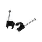 Cable Clip Hook Style  7mm to 10mm Round for Fastenings Cables Black [100 Pack]