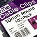 Round Black 10mm Cable Clips Secure Fastenings Cables [100 Pack]