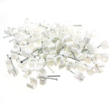 Cable Clip Hook Style 10mm to 14mm Round for Fastenings Cables White [100 Pack]