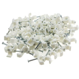 FLAT White  7mm Cable Clips for 1mm2 Twin & Earth Cables [100 Pack]