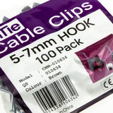 Cable Clip Hook Style  5mm to 7mm Round for Fastenings Cables Brown [100 Pack]