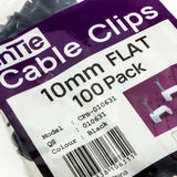 enTie FLAT Black 10mm Cable Clips for RG59 Shotgun Cable CCTV [100 Pack]