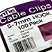 Cable Clip Hook Style  5mm to 7mm Round for Fastenings Cables White [100 Pack]