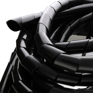 Spiral Cable Tidy for 20 to 130mm Cables PVC for Home/Office Safety Black 10m