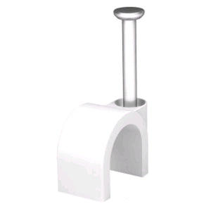 Round White  9mm Cable Clips Secure Fastenings Cables [100 Pack]