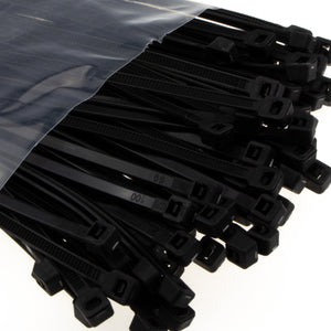 enTie Black Cable Ties 3.6mm x 200mm Nylon 66 UL Approved [50 Pack]